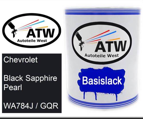 Chevrolet, Black Sapphire Pearl, WA784J / GQR: 1L Lackdose, von ATW Autoteile West.
